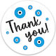 Gift Sticker Thank You 4cm Round 100pcs
