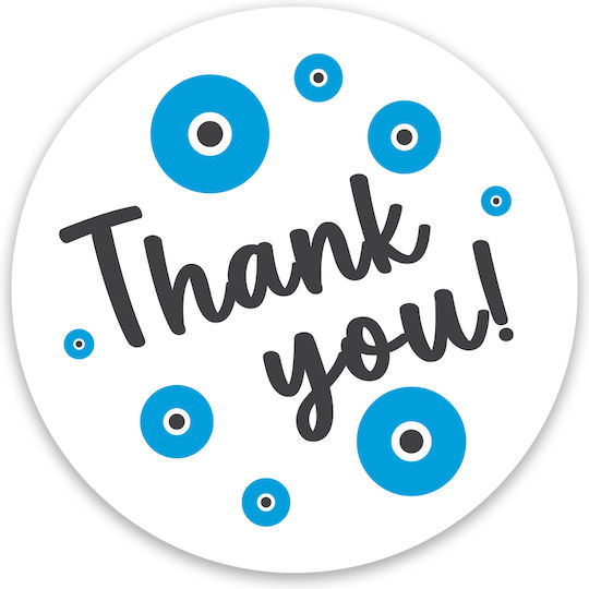 Gift Sticker Thank You 4cm Round 100pcs
