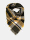 Triangular Plaid Scarf Khaki Khaki