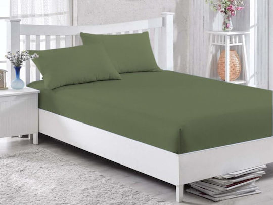 for Single Bed 100x200cm with Elastic Army Khaki