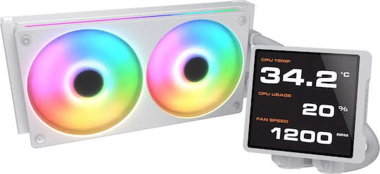 Cougar Poseidon Vistek PRO Water Cooling System AIO CPU with 2 120mm Fans and ARGB Lighting White