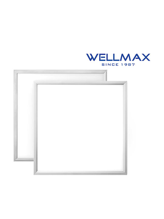 Wellmax Square Recessed LED Panel 40W with Cool White Light 6500K 60x60cm