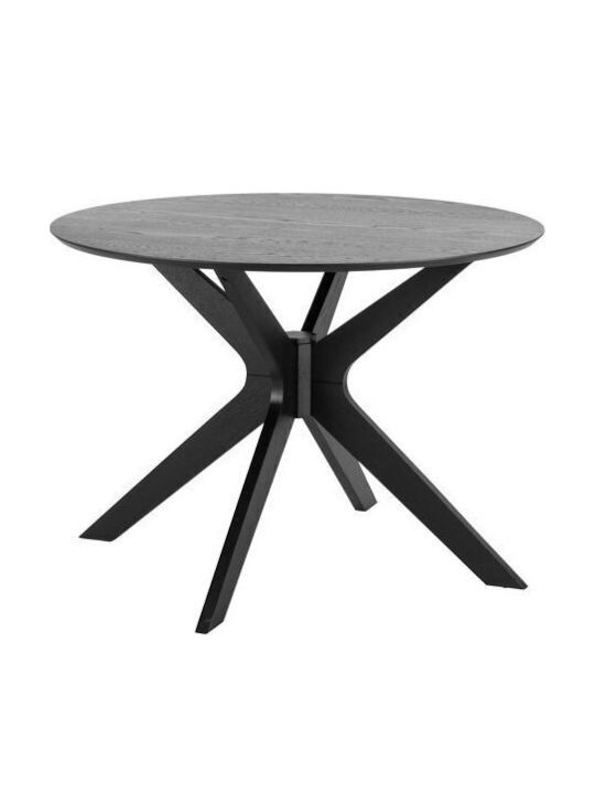 Norsica 355 Rund Tisch Speisesaal Holz Black Velvet-Black Metal 75x75cm