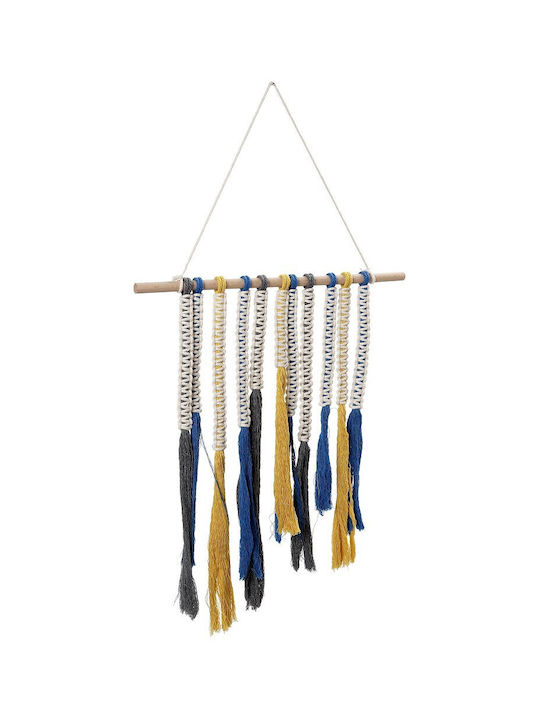 Espiel Hanging Wall Decor Blue-Yellow Fabric 40x46cm 3 Pieces