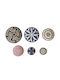 Beliani Set of 6 Multicolored Seagrass Wall Decorations Hoabinh