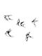 Megapap Decorative Black Swallows Silhouette Made of Metal 19x19cm 5 Pieces
