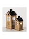 MSA Fanari Set/2 Home Holz Metallic Schwarz Farmer Indoor Set H37-54cm B18-24cm