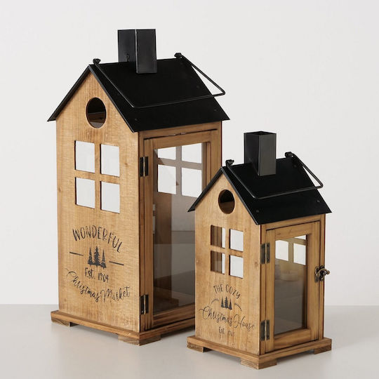 MSA Fanari Set/2 Home Holz Metallic Schwarz Farmer Indoor Set H37-54cm B18-24cm