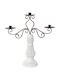 Espiel Candle Holder Ceramic 3 Seats in White Color 34x9.8x39.8cm 1pcs