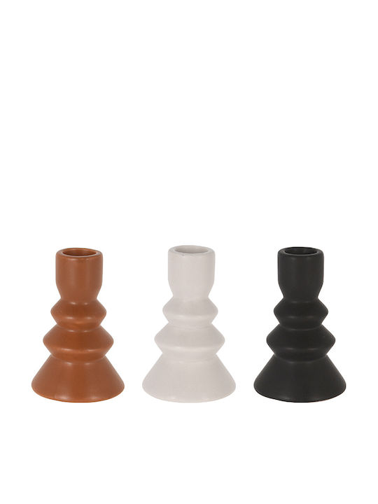 Zaros Candle Holder Ceramic in Black Color 6.8x6.8x10.5cm 1pcs 25910