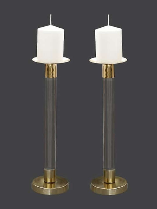 La Vista Candle Holder Metal in Gold Color 37cm 1pcs