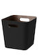 Espiel Dekorativer Korb Stoff Schwarz 27x27x28cm