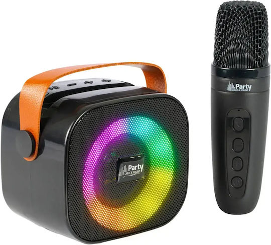 Party Boxă Karaoke cu Microfon Fără Fir și Efecte de Iluminare Negru