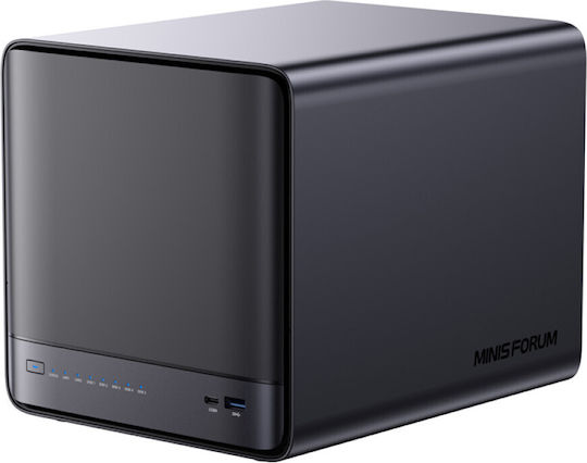 Minisforum NAS Tower With 5 Slots for HDD M.2 SSD and 2 Ethernet Ports