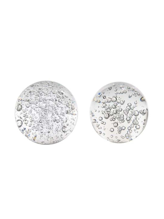 Decorative Glass Spheres Set 2 Pieces 70372-sa 9.9x9.9x9.9cm Clear Glass