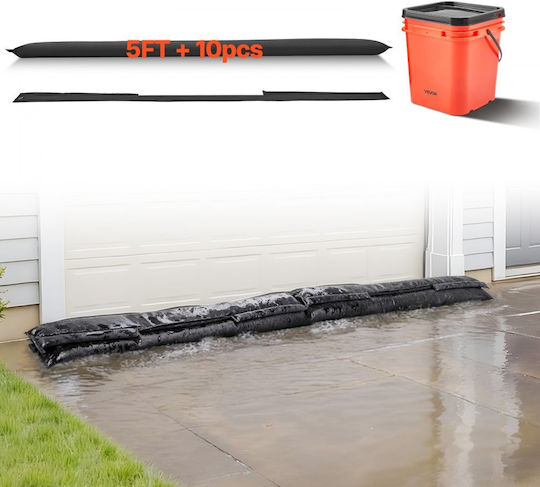 Flood Barrier Vevor Pack of 10 Flood Bags 1530 X 210 Mm Reusable Barrier Water Absorbent Activated Water Bags Sandless Blocking Bags Flood Prevention Basement Garage P