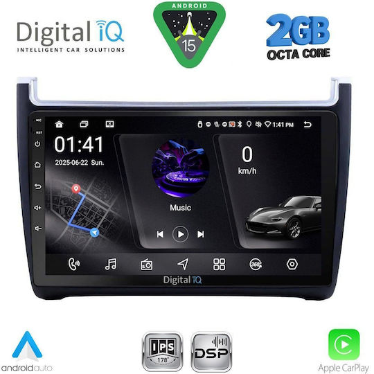 Digital IQ Ηχοσύστημα Αυτοκινήτου για Volkswagen Polo 2014-2017 (Bluetooth/USB/WiFi/GPS/Apple-Carplay/Android-Auto) με Οθόνη Αφής 9"