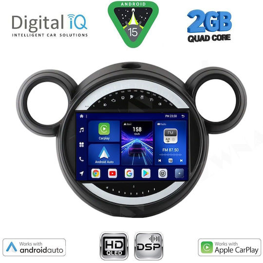 Digital IQ Car Audio System for Mini Countryman / Paceman 2010-2016 (Bluetooth/USB/WiFi/GPS/Apple-Carplay/Android-Auto) with Touch Screen 9"