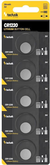 Technik Μπαταρίες Λιθίου Ρολογιών CR1220 3V 5τμχ