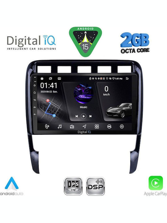 Digital IQ Car Audio System for Porsche Cayenne 2002-2011 (Bluetooth/USB/WiFi/GPS/Apple-Carplay/Android-Auto) with Touch Screen 9"