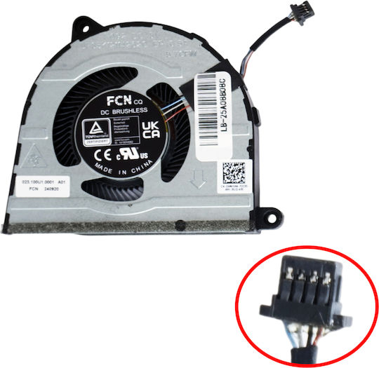 Laptop Fan Cpu Cooling Fan Dell Inspiron 16 Plus 7630 16-7630 7635 P125f P125f004 0wmxw4 Wmxw4 Fq92 Dfs5k12114262c 023.100u1.0001 B6008ashnf2200tn 4pin Code 81614