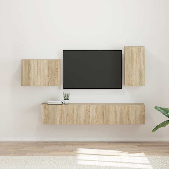 Living Room TV Unit with Lighting Sonoma Oak L78.5xW30xH29.5cm