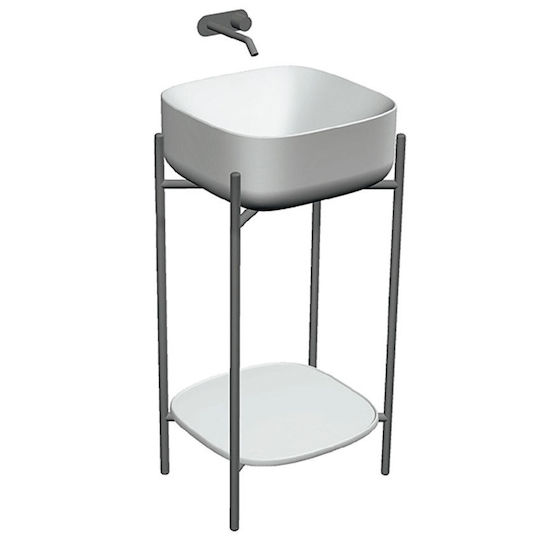 Scarabeo Blat cu Lavoar L44xW43xH90cm Șah mat negru
