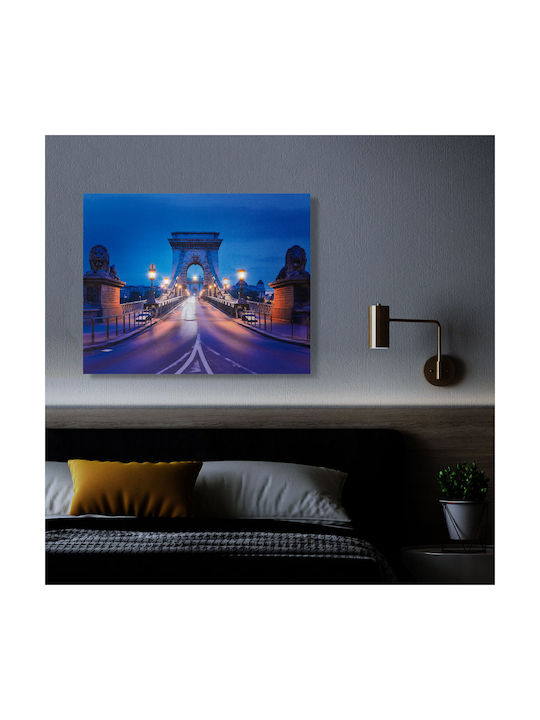 Decorative Led Painting " Chain Bridge" 2 X Aa 38 X 48 Cm