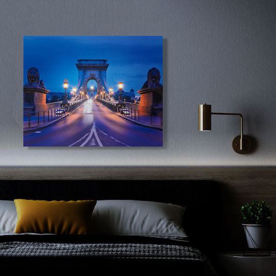 Pictură Decorativă Cu Iluminare LED Chain Bridge 2 X AA 38 X 48 Cm Pictură Decorativă Cu Iluminare LED Chain Bridge 2 X AA 38 X 48 Cm