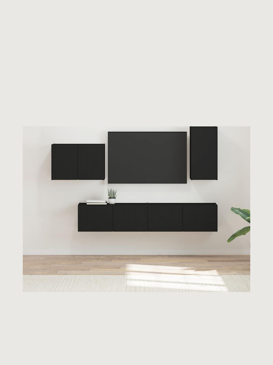 Living Room TV Unit with Lighting Black L78.5xW30xH29.5cm