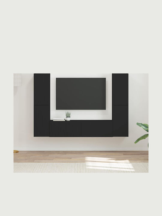 Living Room TV Unit Black with Lighting Length ...