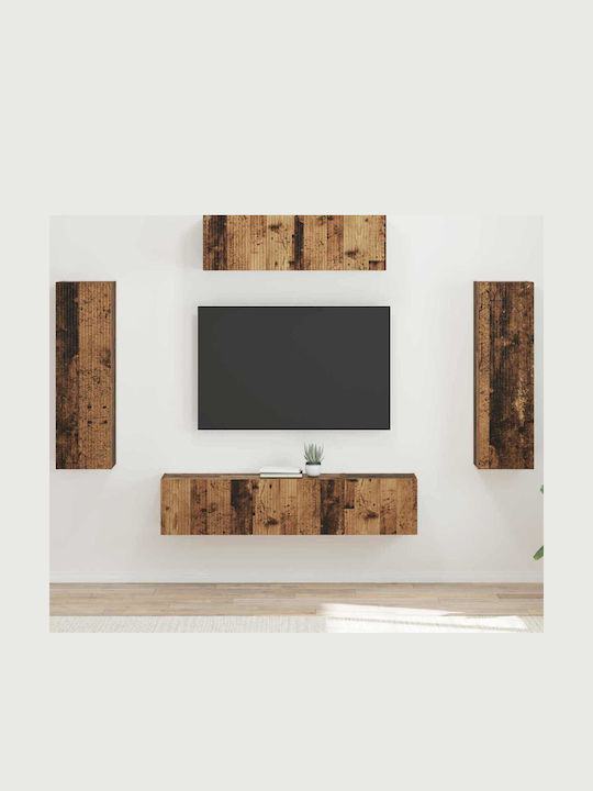 Wohnzimmer TV-Einheit Old Wood mit Beleuchtung ...