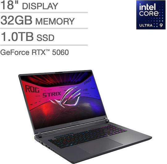 Asus ROG Strix G18 18" QHD+ 240Hz (Ultra 9-275HX/32GB/1TB SSD/GeForce RTX 5060/W11 Home) (Tastatură US)