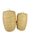 Next Set of Decorative Baskets Rattan with Lid 2pcs