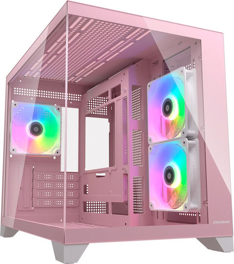 Cougar FV150 MINI Gaming Mini-Turm Computergehäuse mit Seitenfenster Rosa
