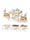 Kids Table and Chairs Set for Painting made of Wood White Costway