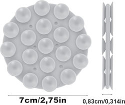Mad Mask Befestigungen aus Silikon Selbstklebend Runde Einseitige Optik Durchmesser 7cm Handydekoration Unterstützung Offenes Grau