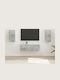 Wohnzimmer TV-Einheit Grey mit Vitrine & Beleuchtung L60xB31xH29.5cm