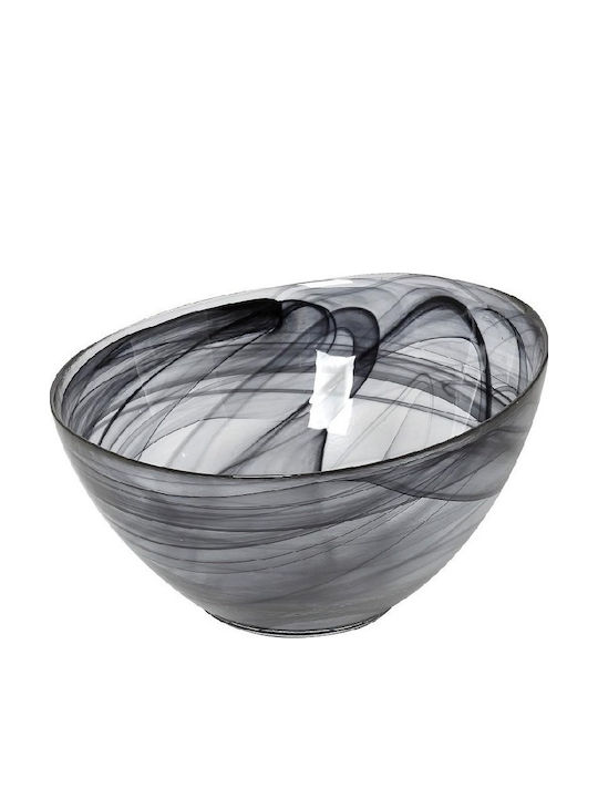 Espiel Atlas Alabaster Glass Salad Bowl Black 14.5x8.5x8.5cm