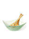 Cryspo Trio Country Porcelain Salad Bowl with Salad Spoons Green 25x25x12cm