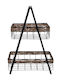 Fylliana Metallic Rectangular Decorative Tray Set Black 43x30x60cm