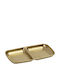 Espiel Inox Dessert Divided Serving Plate with 2 Slots Gold Ø15.3cmxY1.5cm 9x15.3x1.5cm 4pcs