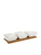 Cryspo Trio Porcelain Dessert Divided Serving Tray with 3 Slots White 30x13cm