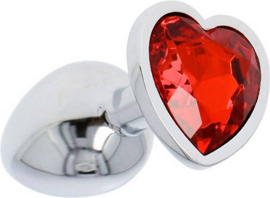 SMD Analspielzeug Anal Plug S 7cm Silber Rotes Herz