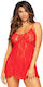 Leg Avenue Rose Flair Βabydoll Εσώρουχο Κόκκινο