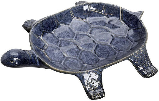 Espiel Round Ceramic Decorative Platter Turtle Blue 34x34x27.5cm
