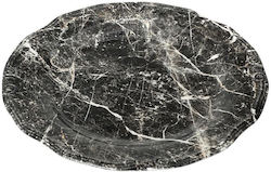 Espiel Marble Σετ Διακοσμητικές Πιατέλες Στρογγυλές Κεραμικές Μαύρες 2τμχ 33x33εκ.