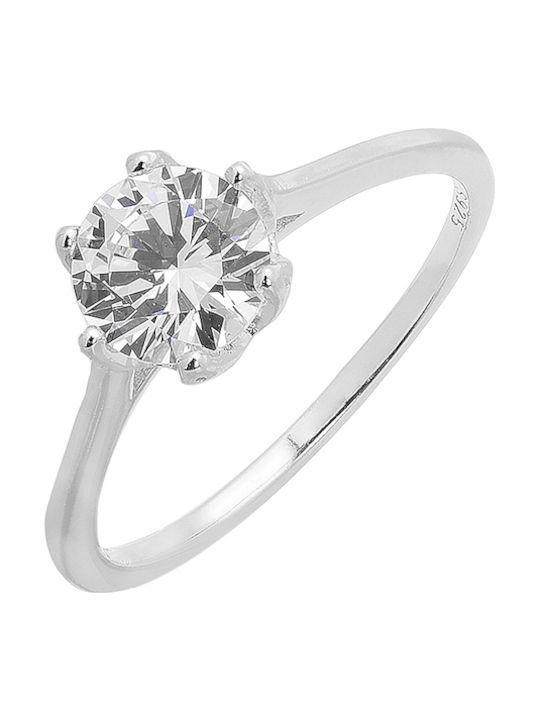 Prince Silvero Single Stone Ring from Silver