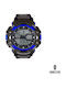 Ghetto Digital Men's Watch Battery with Blue Rubber Strap