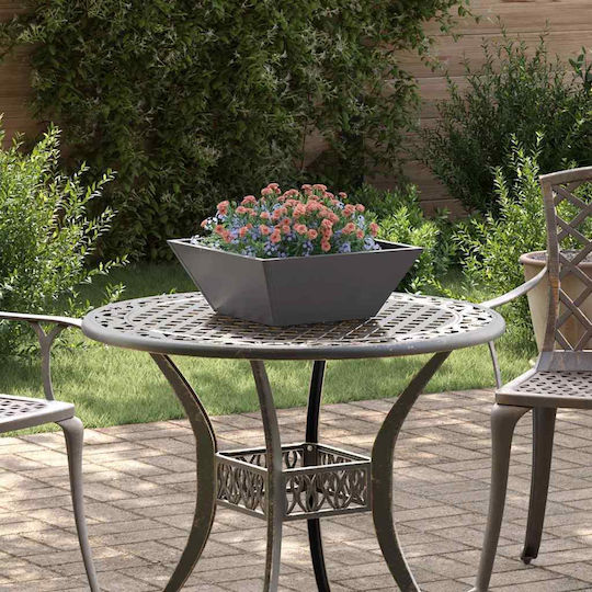 vidaXL Set 5 Metallische Pflanzgefäße Schwarz 40x15cm